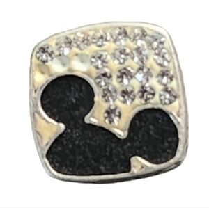 Disney Sterling Silver and Black Mickey Mouse Bead